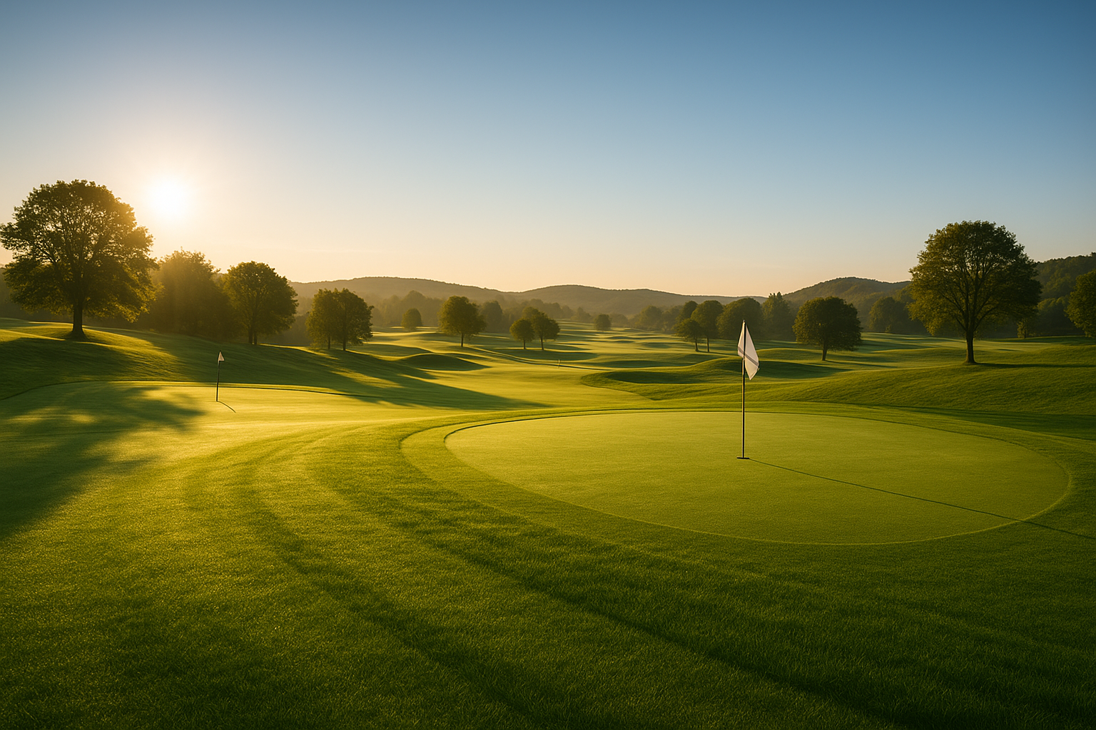 sunny morning on the golf course